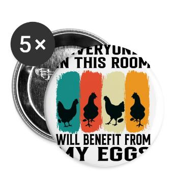 Take Advantage of My Eggs - Breakfast Egg - Buttons small 1''/25 mm (5-pack) - white - Front