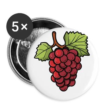 Grapes Symbol - Buttons small 1''/25 mm (5-pack) - white - Front
