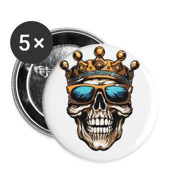 King Skull Party Crown - Buttons small 1''/25 mm (5-pack) - white - Front