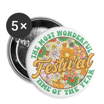The Most Wonderful Time of The Year: Festival - Buttons klein 25 mm (5er Pack) - Weiß - Vorne