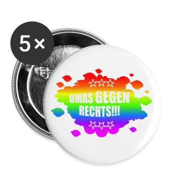AfD Omas gegen rechts Demokratie verteidigen Witze - Buttons klein 25 mm (5er Pack) - Weiß - Vorne