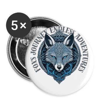 Fox's Journey Endless Adventures - Buttons klein 25 mm (5er Pack) - Weiß - Vorne