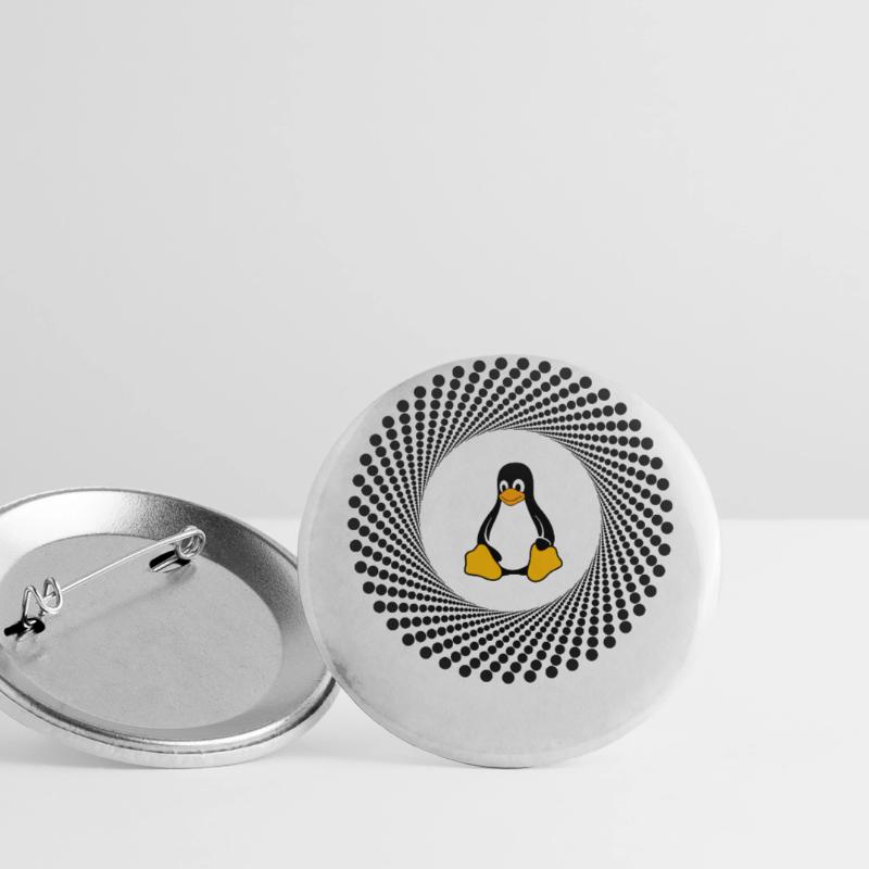 Computer System Pinguin Nerd pc inside Programm lo Buttons klein 25 mm (5er Pack)