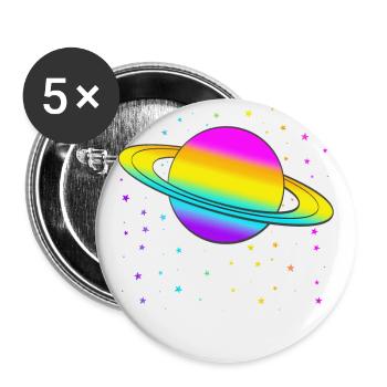 Saturn - Buttons small 1''/25 mm (5-pack) - white - Front