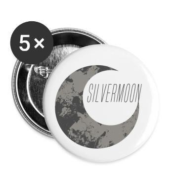 Mond - Buttons klein 25 mm (5er Pack) - Weiß - Vorne