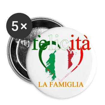 felicita la famiglia italie bonheur - Lot de 5 petits badges (25 mm) - blanc - Devant