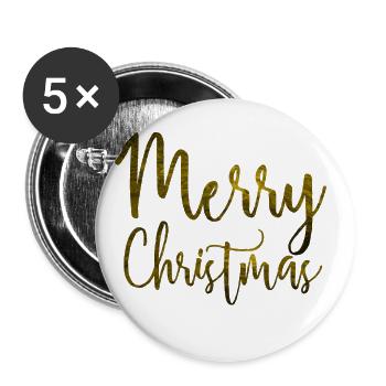 Merry Christmas - Buttons small 1''/25 mm (5-pack) - white - Front