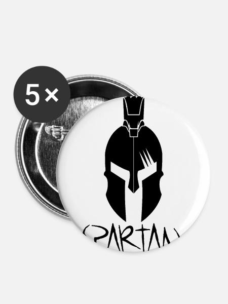 Spartaner - Buttons klein 25 mm (5er Pack) - Weiß