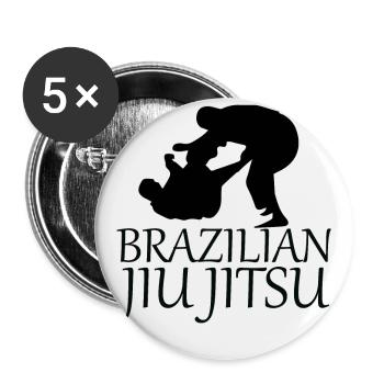 brazilian jiu jitsu - Buttons small 1''/25 mm (5-pack) - white - Front