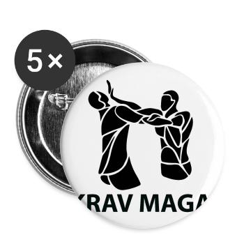 krav maga - Buttons klein 25 mm (5er Pack) - Weiß - Vorne