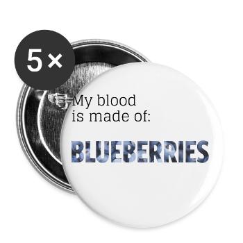 My blood is made of Blueberries Heidelbeeren - Buttons klein 25 mm (5er Pack) - Weiß - Vorne