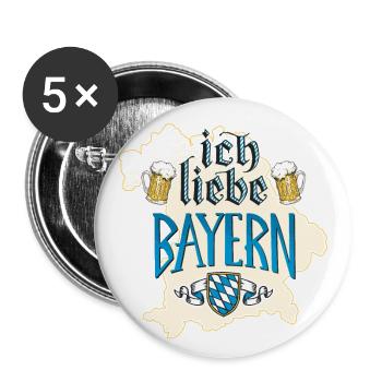 J’adore la chemise de Bavière - Lot de 5 petits badges (25 mm) - blanc - Devant