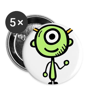 alien - Buttons klein 25 mm (5er Pack) - Weiß - Vorne