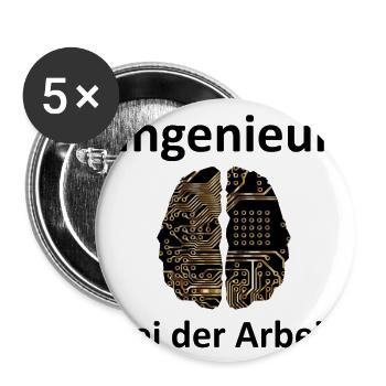 Engineer at work, student, brain, nerd - Buttons small 1''/25 mm (5-pack) - white - Front