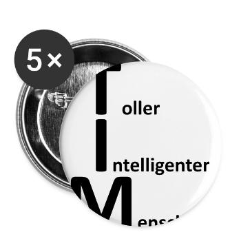 Tim, Namensbeschreibung Vorname - Buttons klein 25 mm (5er Pack) - Weiß - Vorne