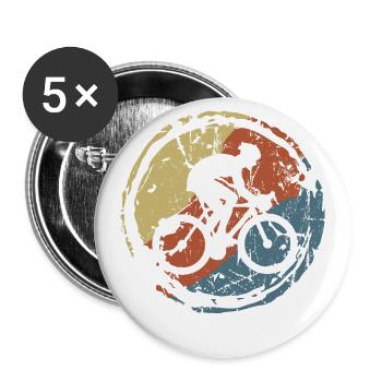 vélo tout terrain - Lot de 5 petits badges (25 mm) - blanc - Devant