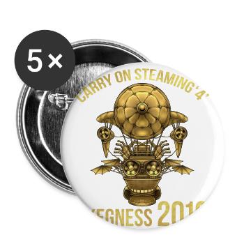 Continuer à la vapeur - Lot de 5 petits badges (25 mm) - blanc - Devant
