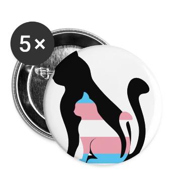 Trans Cat Baby - Buttons small 1''/25 mm (5-pack) - white - Front