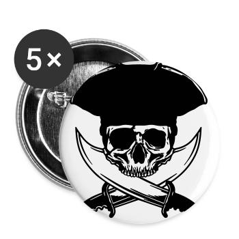 skull-pirate - Buttons klein 25 mm (5er Pack) - Weiß - Vorne