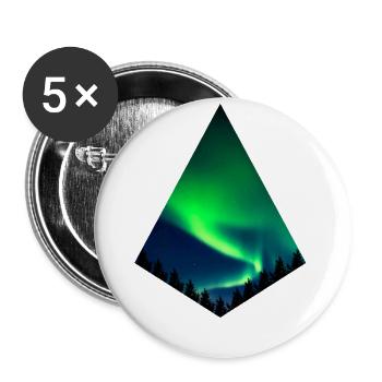 Aurora Borealis - Polarlichter - Buttons small 1''/25 mm (5-pack) - white - Front