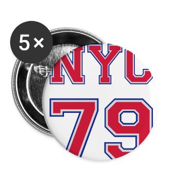 NYC 79 - Buttons klein 25 mm (5er Pack) - Weiß - Vorne