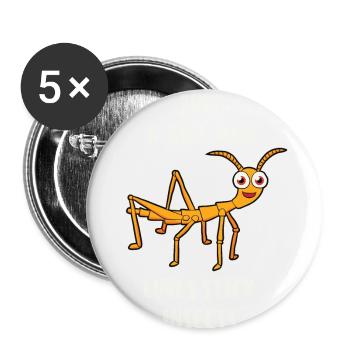 Just A Girl Who Love Stick Insects Stabheuschrecke - Buttons klein 25 mm (5er Pack) - Weiß - Vorne