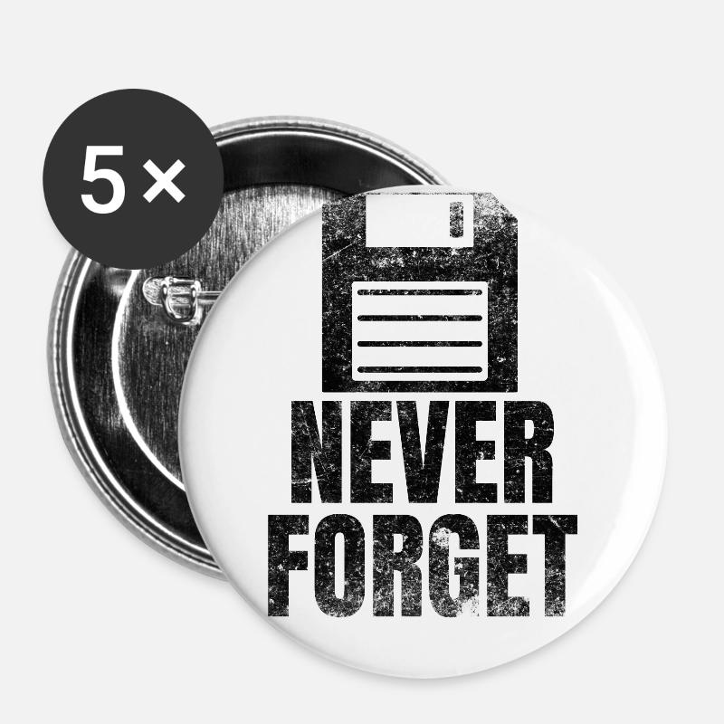 Disk 90s saying Disk 90s retro gift nerd - Buttons small 1''/25 mm (5-pack) - white