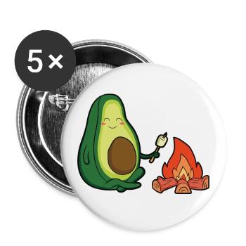 Scout drôle d'avocat camping feu de camp tente de garçon - Lot de 5 petits badges (25 mm) - blanc - Devant