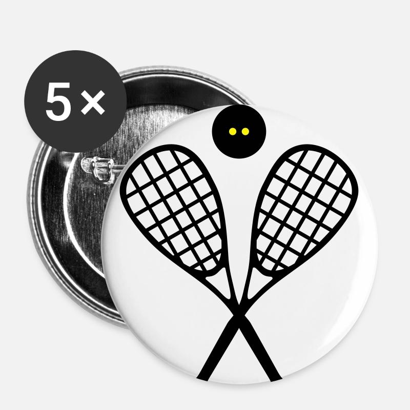 Squash - Lot de 5 petits badges (25 mm) - blanc