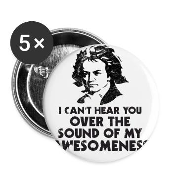 Beethoven Spruch Lustig Ludwig Geschenk Musik - Buttons klein 25 mm (5er Pack) - Weiß - Vorne