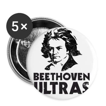 Beethoven Ultras Lustig Ludwig Geschenk Musik - Buttons klein 25 mm (5er Pack) - Weiß - Vorne