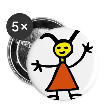 Girl - Buttons small 1''/25 mm (5-pack) - white - Front
