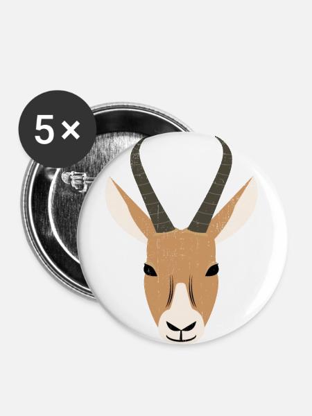 Springbock - Buttons klein 25 mm (5er Pack) - Weiß