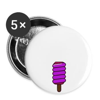 Die Liebe zur #EISCREME Lecker Eis Geschmack - Buttons klein 25 mm (5er Pack) - Weiß - Vorne