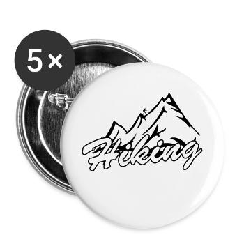 Hiking - Buttons klein 25 mm (5er Pack) - Weiß - Vorne
