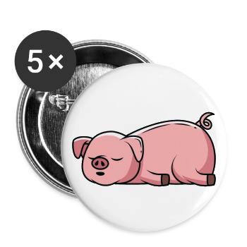 Sleep Pig Sleep Tired pig lazy pig Nope - Buttons small 1''/25 mm (5-pack) - white - Front