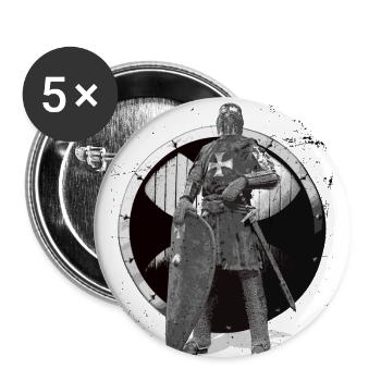 Ritter Templer Tempelritter Kreuzritter Krieger - Buttons klein 25 mm (5er Pack) - Weiß - Vorne