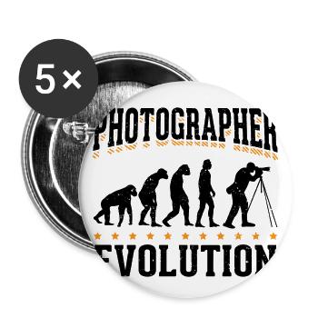 Evolution Photographer Photograph Fotograf - Buttons klein 25 mm (5er Pack) - Weiß - Vorne
