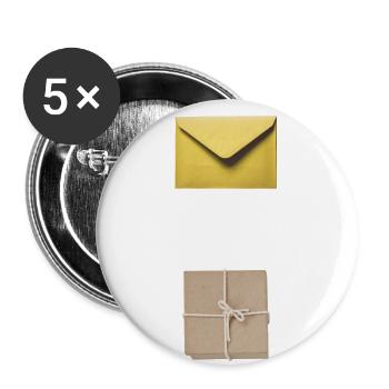 Post und Paketbote Arbeitstshirt Illustration - Buttons klein 25 mm (5er Pack) - Weiß - Vorne