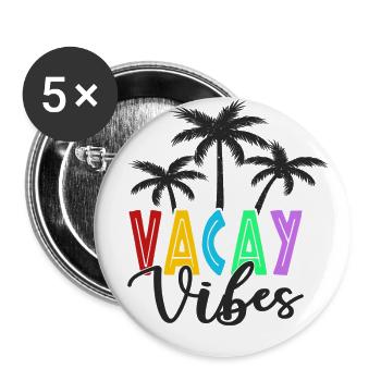 Vacay Vibes - Buttons small 1''/25 mm (5-pack) - white - Front