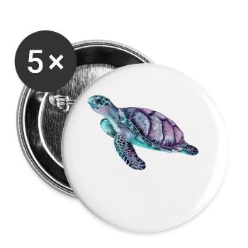 Turtles do not flirt, they twirle. - Buttons small 1''/25 mm (5-pack) - white - Front
