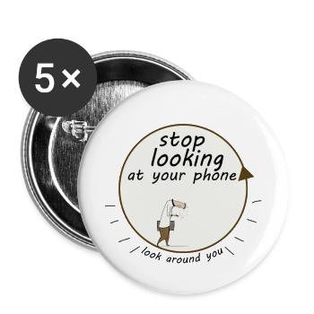 Stop Smombie | Enjoy your life - Buttons small 1''/25 mm (5-pack) - white - Front