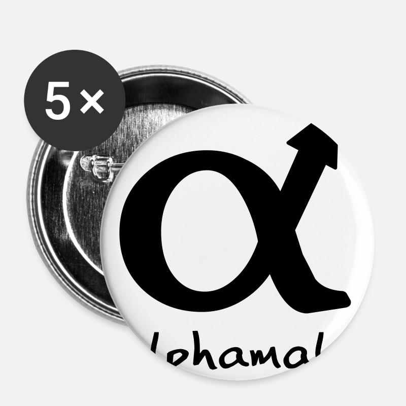 alphamale - Buttons small 1''/25 mm (5-pack) - white