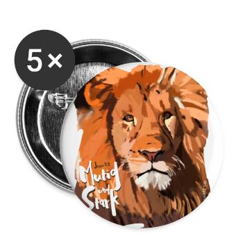 Leo (Joshua 1:9) - Buttons small 1''/25 mm (5-pack) - white - Front