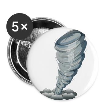 Cadeau météo tempête de tornade - Lot de 5 petits badges (25 mm) - blanc - Devant