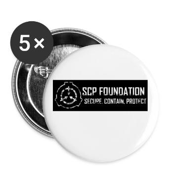 SCP Foundation: Secure. Contain Protect - Buttons small 1''/25 mm (5-pack) - white - Front