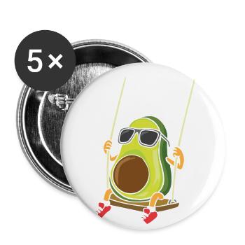 Funny Swinging Avocado Swinger - Buttons klein 25 mm (5er Pack) - Weiß - Vorne