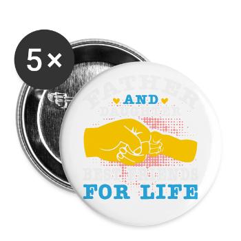 Father and daughter - Buttons small 1''/25 mm (5-pack) - white - Front