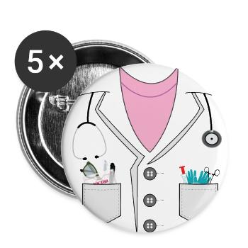 Doctor - Buttons small 1''/25 mm (5-pack) - white - Front
