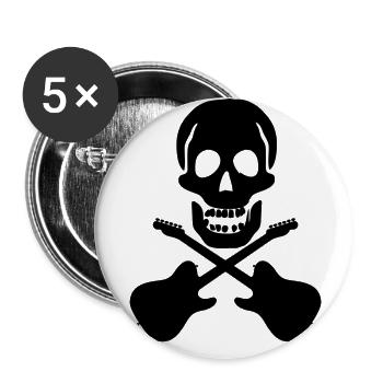 Death Guitar - Buttons small 1''/25 mm (5-pack) - white - Front
